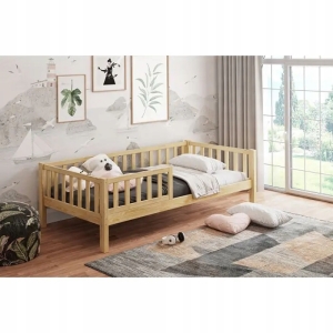 Drewniane Łóżeczko 160x80 Montessori Dla Dziecka z Barierką - Przedsprzedaż